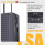 Travelhouse 3 Piece Hardside Luggage Set Hardshell Lightweight Suitcase with TSA Lock Spinner Wheels 20in24in28in.(Black)