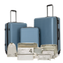 Travelhouse 3 Piece Hardside Luggage Set Hardshell Lightweight Suitcase with TSA Lock Spinner Wheels 20in24in28in.(Blue)