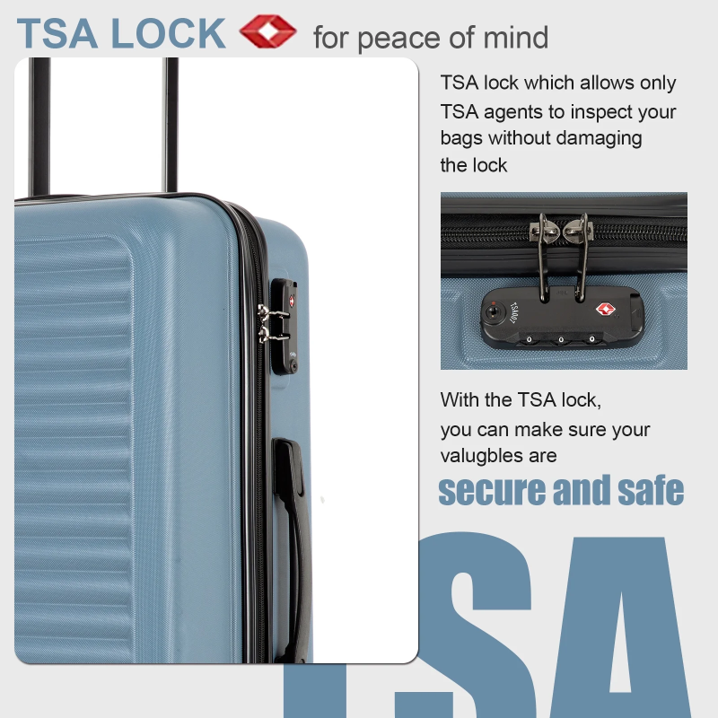 Travelhouse 3 Piece Hardside Luggage Set Hardshell Lightweight Suitcase with TSA Lock Spinner Wheels 20in24in28in.(Blue)
