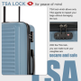 Travelhouse 3 Piece Hardside Luggage Set Hardshell Lightweight Suitcase with TSA Lock Spinner Wheels 20in24in28in.(Blue)
