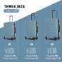 Travelhouse 3 Piece Hardside Luggage Set Hardshell Lightweight Suitcase with TSA Lock Spinner Wheels 20in24in28in.(Blue)