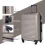 Travelhouse 3 Piece Hardside Luggage Set Hardshell Lightweight Suitcase with TSA Lock Spinner Wheels 20in24in28in.(Gold)