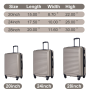 Travelhouse 3 Piece Hardside Luggage Set Hardshell Lightweight Suitcase with TSA Lock Spinner Wheels 20in24in28in.(Gold)