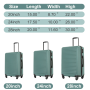 Travelhouse 3 Piece Hardside Luggage Set Hardshell Lightweight Suitcase with TSA Lock Spinner Wheels 20in24in28in.(Dark Green)