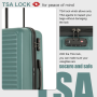 Travelhouse 3 Piece Hardside Luggage Set Hardshell Lightweight Suitcase with TSA Lock Spinner Wheels 20in24in28in.(Dark Green)