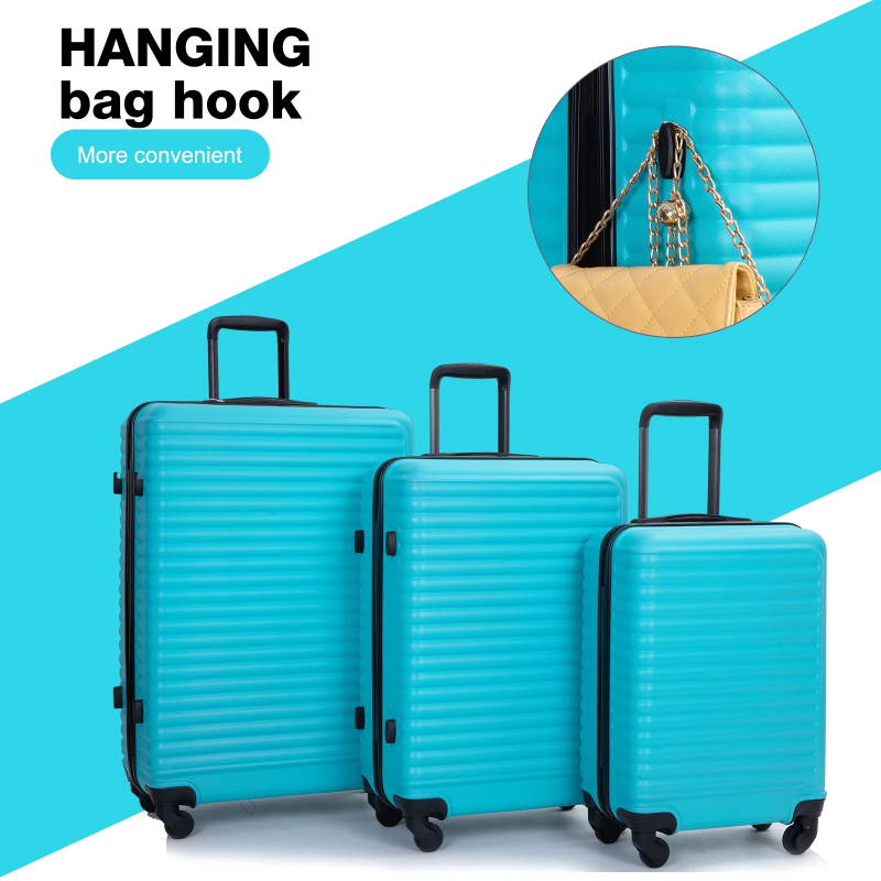 Travelhouse 3 Piece Hardside Luggage Set Hardshell Lightweight Suitcase with TSA Lock Spinner Wheels 20in24in28in.(Light Green)