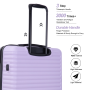 Travelhouse 3 Piece Hardside Luggage Set Hardshell Lightweight Suitcase with TSA Lock Spinner Wheels 20in24in28in.(Light Purple)