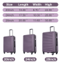 Travelhouse 3 Piece Hardside Luggage Set Hardshell Lightweight Suitcase with TSA Lock Spinner Wheels 20in24in28in.(Purple)