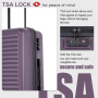 Travelhouse 3 Piece Hardside Luggage Set Hardshell Lightweight Suitcase with TSA Lock Spinner Wheels 20in24in28in.(Purple)