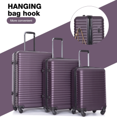 Travelhouse - Juego de 3 maletas rígidas ligeras con ruedas giratorias y cerradura TSA (20 x 24 x 28 pulgadas, morado)
