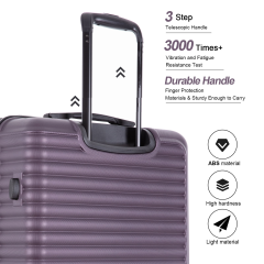 Travelhouse - Juego de 3 maletas rígidas ligeras con ruedas giratorias y cerradura TSA (20 x 24 x 28 pulgadas, morado)