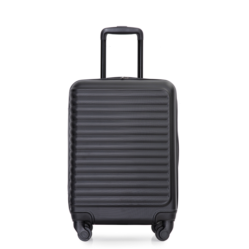 20" Carry on ABS Luggage Lightweight Suitcase, Spinner Wheels, Black