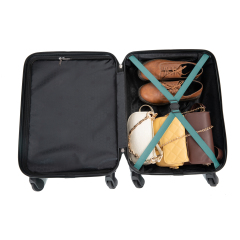 20" Carry on ABS Luggage Lightweight Suitcase, Spinner Wheels, Green