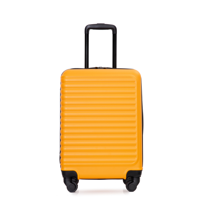 20" Carry on ABS Luggage Lightweight Suitcase, Spinner Wheels, Orange