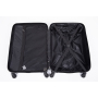 CV 3 Piece Luggage Sets ABS Lightweight Suitcase with Two Hooks, Spinner Wheels, TSA Lock, (20/24/28) Black