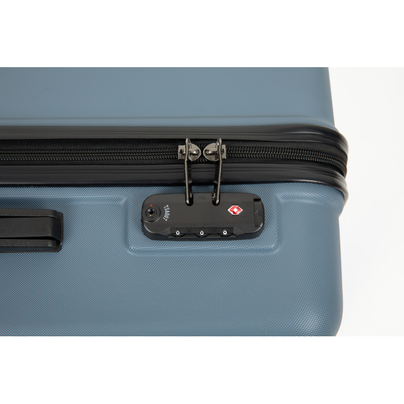 3 Pieces Luggage Sets ABS Lightweight Suitcase with Two Hooks, Spinner Wheels, TSA Lock, (20/24/28) Blue