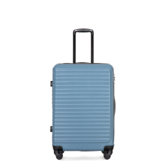 3 Pieces Luggage Sets ABS Lightweight Suitcase with Two Hooks, Spinner Wheels, TSA Lock, (20/24/28) Blue