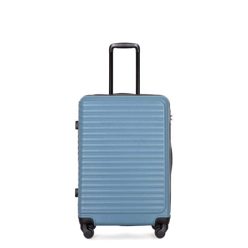 3 Pieces Luggage Sets ABS Lightweight Suitcase with Two Hooks, Spinner Wheels, TSA Lock, (20/24/28) Blue