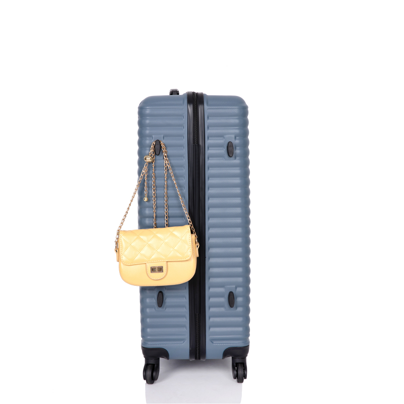 3 Pieces Luggage Sets ABS Lightweight Suitcase with Two Hooks, Spinner Wheels, TSA Lock, (20/24/28) Blue