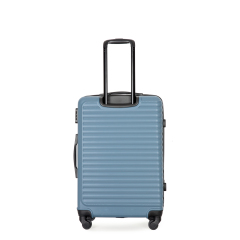 3 Pieces Luggage Sets ABS Lightweight Suitcase with Two Hooks, Spinner Wheels, TSA Lock, (20/24/28) Blue
