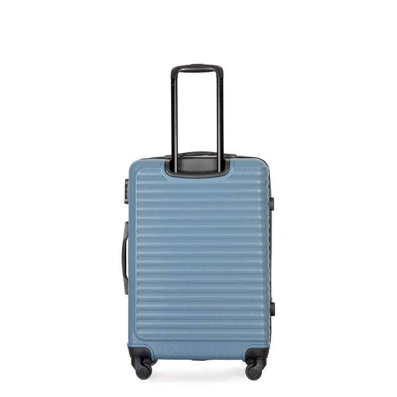 3 Pieces Luggage Sets ABS Lightweight Suitcase with Two Hooks, Spinner Wheels, TSA Lock, (20/24/28) Blue