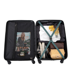 3 Pieces Luggage Sets ABS Lightweight Suitcase with Two Hooks, Spinner Wheels, TSA Lock, (20/24/28) Green