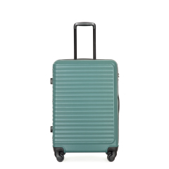 3 Pieces Luggage Sets ABS Lightweight Suitcase with Two Hooks, Spinner Wheels, TSA Lock, (20/24/28) Green