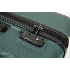 3 Pieces Luggage Sets ABS Lightweight Suitcase with Two Hooks, Spinner Wheels, TSA Lock, (20/24/28) Green