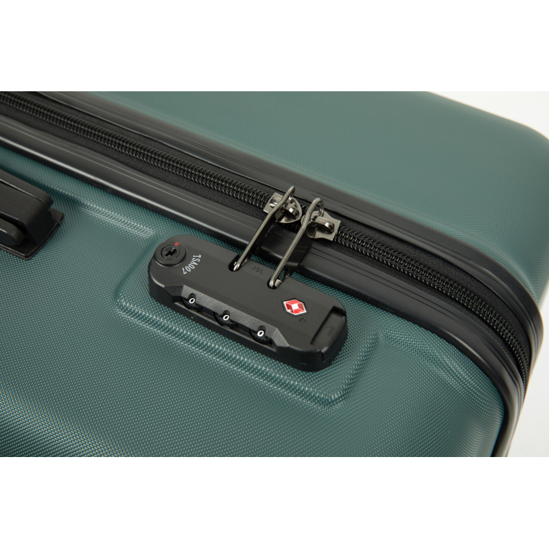 3 Pieces Luggage Sets ABS Lightweight Suitcase with Two Hooks, Spinner Wheels, TSA Lock, (20/24/28) Green