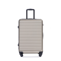 3 Pieces Luggage Sets ABS Lightweight Suitcase with Two Hooks, Spinner Wheels, TSA Lock, (20/24/28) Gold