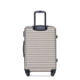 3 Pieces Luggage Sets ABS Lightweight Suitcase with Two Hooks, Spinner Wheels, TSA Lock, (20/24/28) Gold