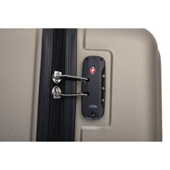 3 Pieces Luggage Sets ABS Lightweight Suitcase with Two Hooks, Spinner Wheels, TSA Lock, (20/24/28) Gold