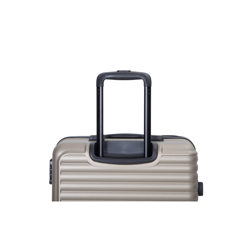 3 Pieces Luggage Sets ABS Lightweight Suitcase with Two Hooks, Spinner Wheels, TSA Lock, (20/24/28) Gold