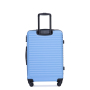 3 Pieces Luggage Sets ABS Lightweight Suitcase with Two Hooks, Spinner Wheels, TSA Lock, (20/24/28) Light Blue