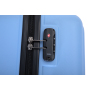 3 Pieces Luggage Sets ABS Lightweight Suitcase with Two Hooks, Spinner Wheels, TSA Lock, (20/24/28) Light Blue
