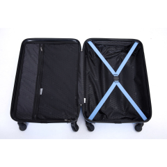 3 Pieces Luggage Sets ABS Lightweight Suitcase with Two Hooks, Spinner Wheels, TSA Lock, (20/24/28) Light Blue