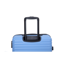 3 Pieces Luggage Sets ABS Lightweight Suitcase with Two Hooks, Spinner Wheels, TSA Lock, (20/24/28) Light Blue
