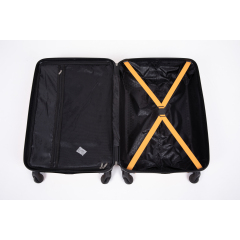 3 Pieces Luggage Sets ABS Lightweight Suitcase with Two Hooks, Spinner Wheels, TSA Lock, (20/24/28) Orange