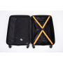 3 Pieces Luggage Sets ABS Lightweight Suitcase with Two Hooks, Spinner Wheels, TSA Lock, (20/24/28) Orange