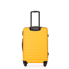 3 Pieces Luggage Sets ABS Lightweight Suitcase with Two Hooks, Spinner Wheels, TSA Lock, (20/24/28) Orange