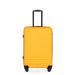 3 Pieces Luggage Sets ABS Lightweight Suitcase with Two Hooks, Spinner Wheels, TSA Lock, (20/24/28) Orange