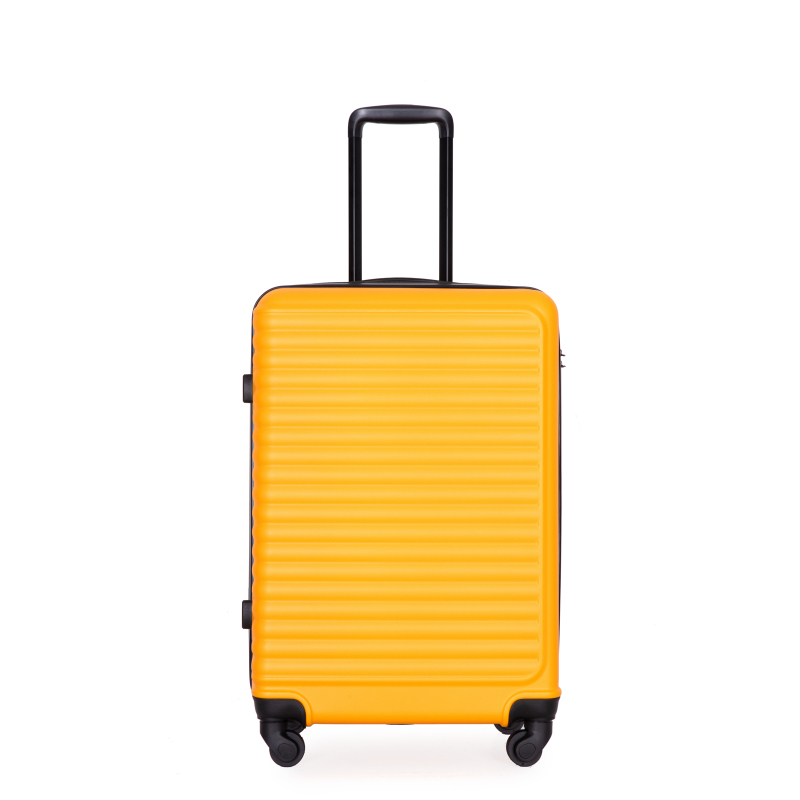 3 Pieces Luggage Sets ABS Lightweight Suitcase with Two Hooks, Spinner Wheels, TSA Lock, (20/24/28) Orange