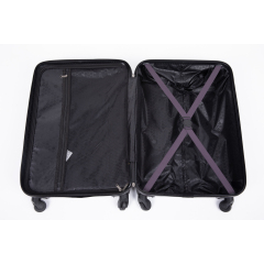 3 Pieces Luggage Sets ABS Lightweight Suitcase with Two Hooks, Spinner Wheels, TSA Lock, (20/24/28) Purple