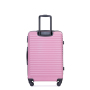 3 Pieces Luggage Sets ABS Lightweight Suitcase with Two Hooks, Spinner Wheels, TSA Lock, (20/24/28) Pink