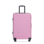 3 Pieces Luggage Sets ABS Lightweight Suitcase with Two Hooks, Spinner Wheels, TSA Lock, (20/24/28) Pink