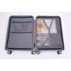 24" Luggage Lightweight Suitcase TSA Lock USB port Luggage Wheel lock Artificial leather Top handle Spinner Wheels