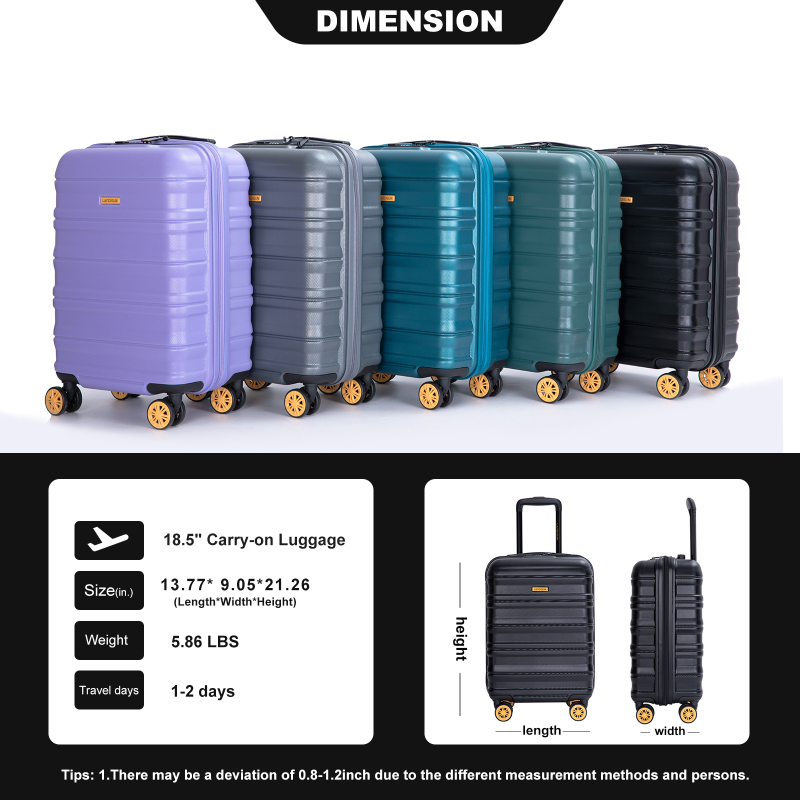 Carry On Luggage Airline Approved18.5" Carry On Suitcase With TSA Approved Carry On Luggage With Wheels Carry on Bag Hard Shell Suitcases