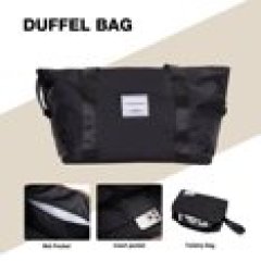 Travelhouse Luggage Set 3 Piece Hardside Suitcase TSA Lock Spinner Wheels Hardshell Luggage with Duffel Bag.(Black)
