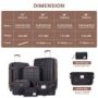 Travelhouse Luggage Set 3 Piece Hardside Suitcase TSA Lock Spinner Wheels Hardshell Luggage with Duffel Bag.(Black)