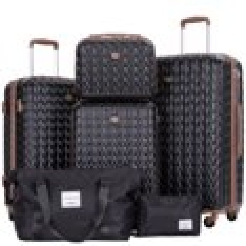 Travelhouse Luggage Set 3 Piece Hardside Suitcase TSA Lock Spinner Wheels Hardshell Luggage with Duffel Bag.(Black)